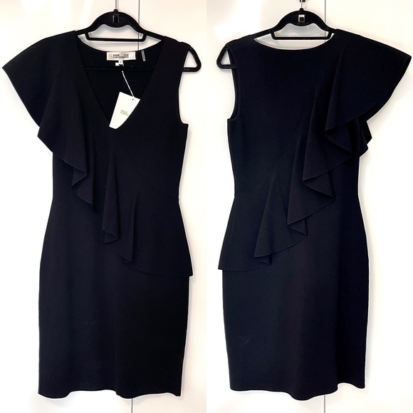 NWT ✨ Diane Von Furstenberg Black Ruffle
Dress - Picture 3 of 9